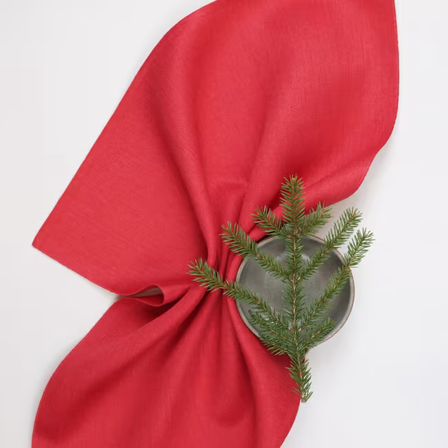 Rosso red napkin Klassbols Linnevaveri