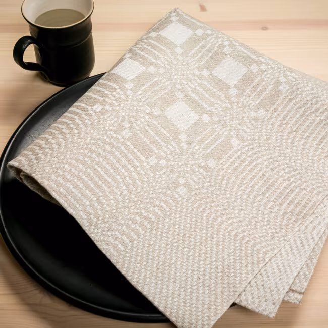 Citron 100% linen Klässbols Linneväveri Hjalmar Johansson unbleached tablecloth