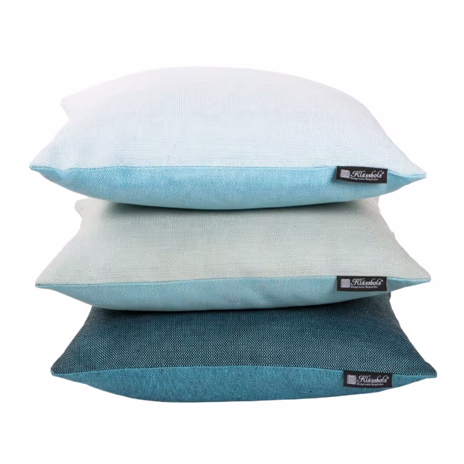 Demi cushion 100% linen Klässbols Linneväveri Lena Bergström turquoise