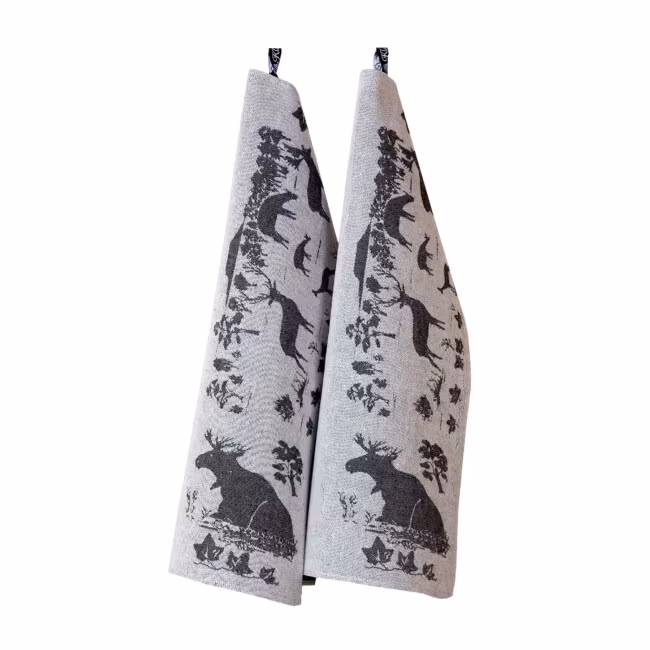 Djurgården linen towel Klässbols Linneväveri black