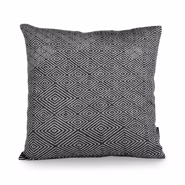 Gåsöga cushion 100% linen Klässbols Linneväveri Margot Barolo Ulrika Mårtensson black