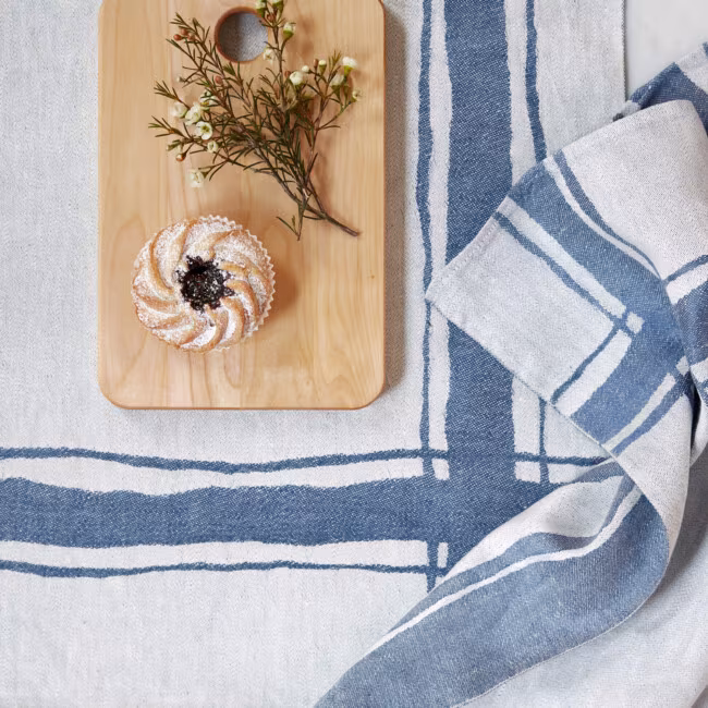 Haga linen towel Klässbols Linneväveri designer Jennie Adén Jeans blue