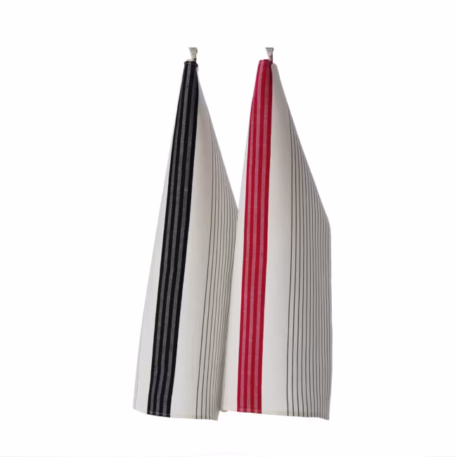 Kökstrivsel towel 100% linen Klässbols Linneväveri Astrid Sampe red and black