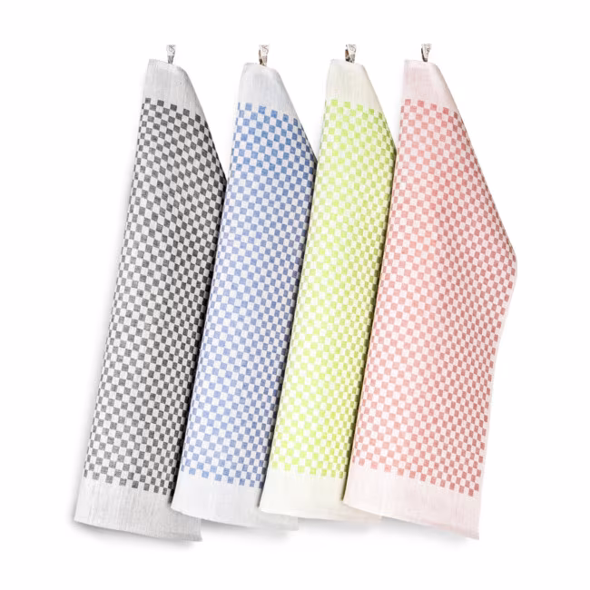 Line towels here in five different colors. Design by Hanne Vedel