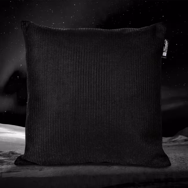 Norrland cushion Klässbols Linneväveri Lena Bergström Night black back front