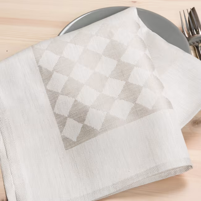 Opuntia linen napkin Klässbol&#39;s linen weaving company Ingela Berntsson Champagne